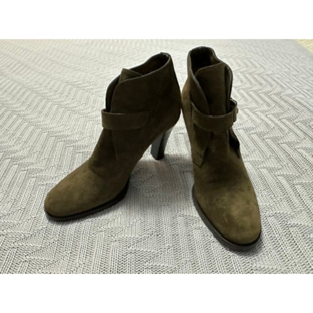 Ralph Lauren purple label brown suede heeled ankle booties size 8